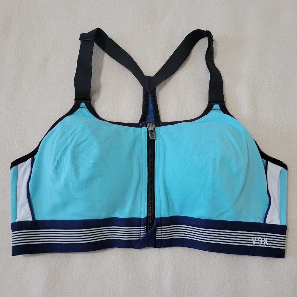 🎉3/$12🎉 VSX Wireless Front-Close Colorblock Blue & White Sports Bra